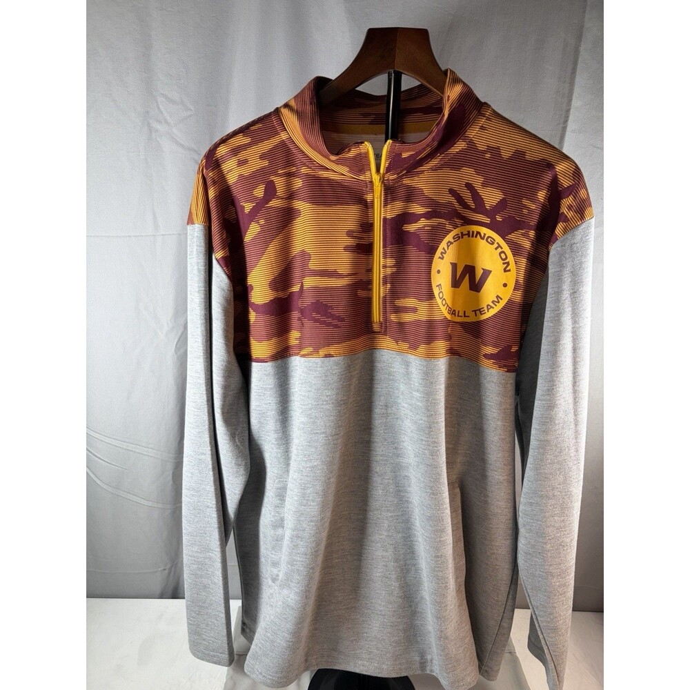 Washington Commanders Orange/Gray Football Team 1/4 Zip Sz Large NFL Apparel